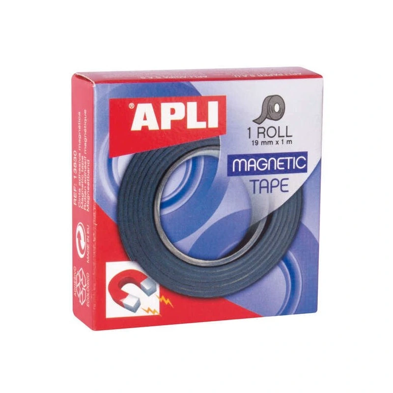 Ruban Adhésif Magnétique Apli 19 mm x 1 m - Facile à découper et à coller - Idéal pour les travaux manuels et l'organisation