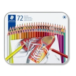 Caixa Metálica Staedtler 175 com 72 Lápis de Cor Hexagonais - Cores Sortidas