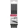 Uni-ball Uni Pin Pacote de 3 Marcadores Calibrados 0,2, 0,4, 0,8 - Ponta Poliacetal - Tinta Pigmentada Resistente à Água e Luz