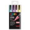 Posca PC-5M Lot de 4 marqueurs peinture - Pointe ogive 1,8-2,5 mm - Encre à base d'eau - Non permanent - Résistant à la lumière