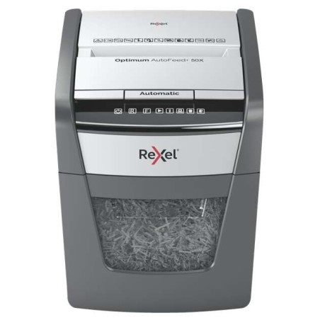 Triturador de corte automático de partículas Rexel Optimum AutoFeed 50X P-4 - Alimentação automática 50 folhas e slot manual 6
