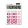 Calculatrice de bureau à 8 chiffres Milan Nata - Grandes touches - Mise hors tension automatique - Couleur blanc et rose