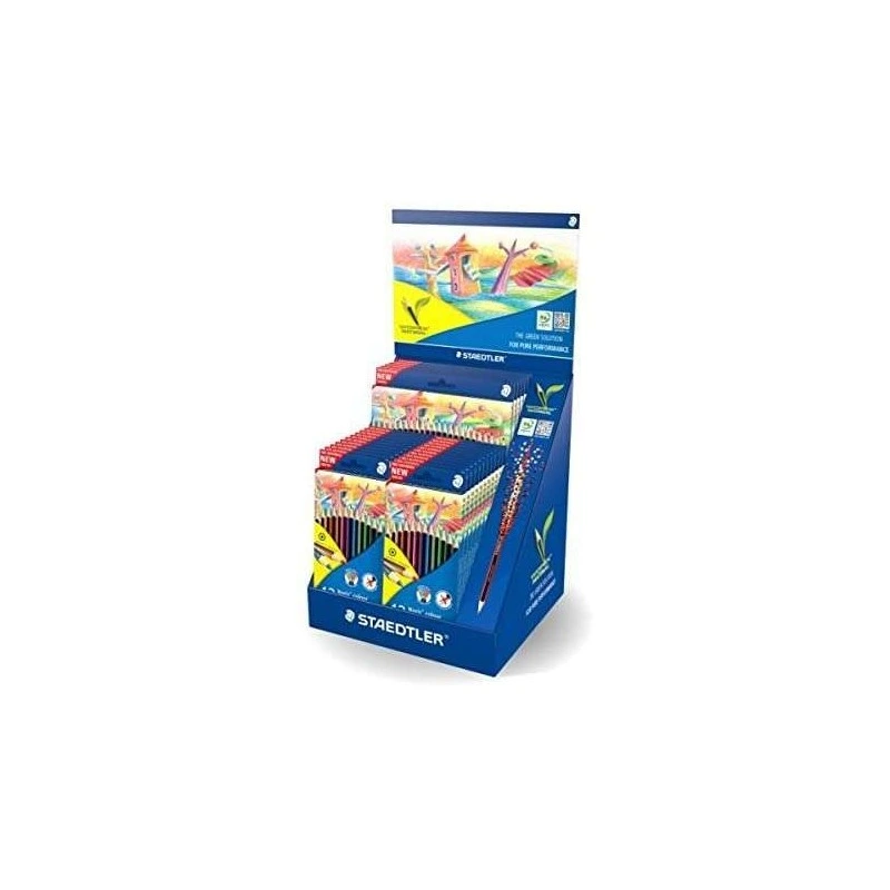 Staedtler Noris Color 185 Display with 20 Cases of 12 Colored Pencils + 5 Cases of 24 Colored Pencils - Hexagonal Design