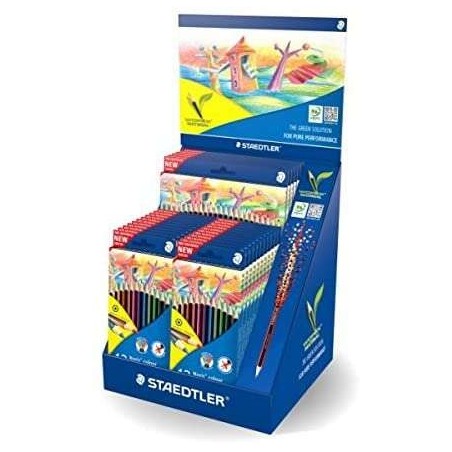 Staedtler Noris Color 185 Display with 20 Cases of 12 Colored Pencils + 5 Cases of 24 Colored Pencils - Hexagonal Design