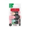 Faber-Castell TXTLNR Pack de 4 Marqueurs Fluorescents - Pointe Biseautée - Trait entre 1, 2 et 5 mm - Encre à Base d'Eau