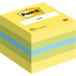 Post-It Cube of 400 Repositionable Sticky Notes - Square Shape - 51x51mm - Assorted Colors