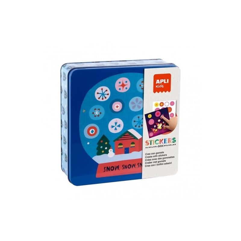 Apli Juego de Gomets Navidad - Contiene 8 hojas de Gomets y 8 Laminas para Rellenar - Estimula la Psicomotricidad Fina
