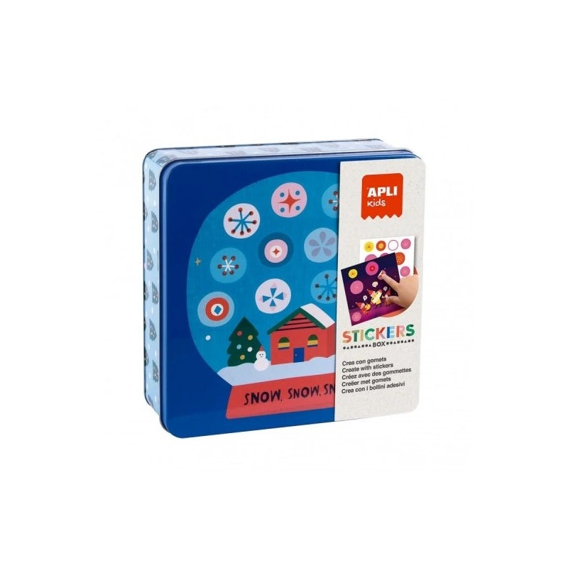 Apli Juego de Gomets Navidad - Contiene 8 hojas de Gomets y 8 Laminas para Rellenar - Estimula la Psicomotricidad Fina