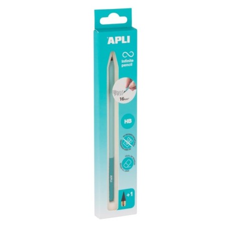 Apli Infinite Pencil Nordik Pacote de Lápis Infinito HB + mina de reposição + tampa protetora - Para escrever até 16km - Cor