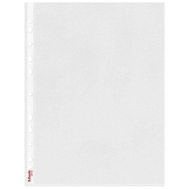 Esselte Pack of 100 A4 Multi-hole Sleeves 0,07mm - Top Opening - 11 Holes - Transparent Rough Finish