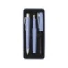 Faber-Castell Poly Pack de Boligrafo Poly Ball y Pluma Estilografica Poly Pen con Plumin B - Clip de Metal - Color Azul Claro