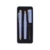 Faber-Castell Poly Pack de Stylo Bille Poly et Stylo Plume Poly Pen avec Plume B - Clip Métallique - Couleur Bleu Clair