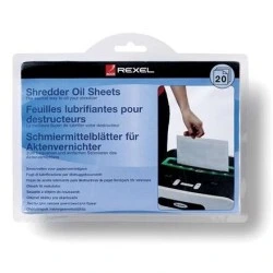 Pacote Rexel de 20 folhas lubrificantes para trituradora