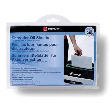 Rexel Pack of 20 Shredder Lubricating Sheets