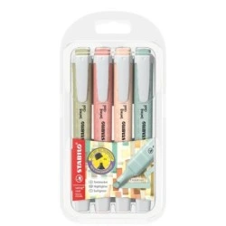 Stabilo Swing Cool Naturecolors Pack de 4 Marcadores Fluorescentes - Cuerpo Plano - Punta Biselada - Trazo entre 1 y 4mm