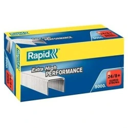 Caixa rápida super forte de 5.000 agrafos 24/8+ - Até 50 folhas - Arame galvanizado super reforçado - Pino de 8,5 mm