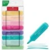 Faber-Castell Textliner 46 Pastel Pack de 8 Feutres Fluorescents - Pointe Biseautée - Trait entre 1mm et 5mm - Encre à Base