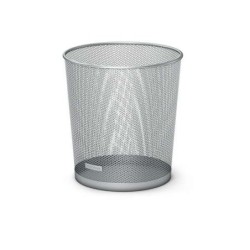 Poubelle Erichkrause Compass 12L - Base ronde - Acier inoxydable - Idéal pour les bureaux - Couleur Argent