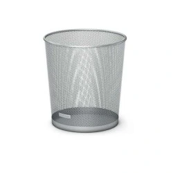 Poubelle Erichkrause Compass 12L - Base ronde - Acier inoxydable - Idéal pour les bureaux - Couleur Argent