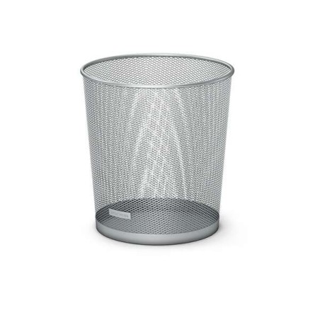 Poubelle Erichkrause Compass 12L - Base ronde - Acier inoxydable - Idéal pour les bureaux - Couleur Argent