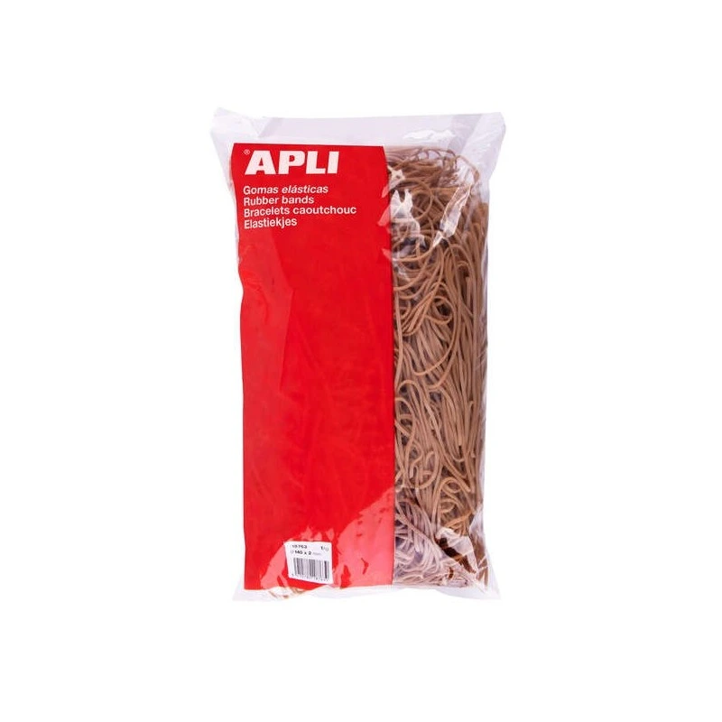 Bandes Élastiques Apli Ø 140 x 2 mm - Contenu 1 kg - Grande élasticité et résistance - 70% Caoutchouc Naturel
