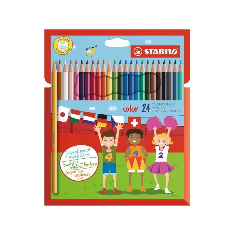 Stabilo Color Pack con 24 Lapices de Colores - Mina de 2.5mm - Ideal para el Colegio - Colores Surtidos