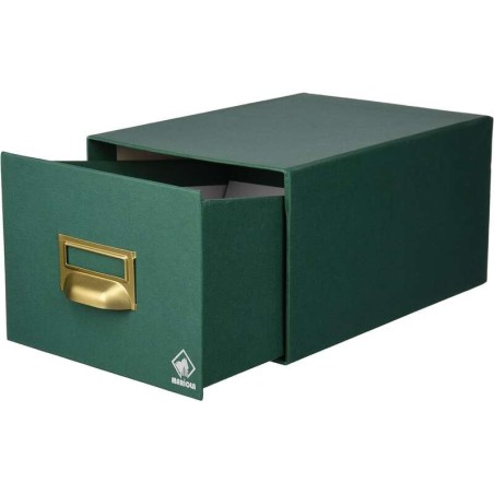 Mariola Cardboard File Lined in Geltex Nº3 for 500 Chips - Measurements 180x125x250mm - Resistant and Durable - Color Green