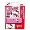 Safta Pacote Escolar Iconic Hello Kitty com Estojo de Metal - Lápis - 4 Marcadores - Régua 15cm - Apontador de Lápis - Borracha