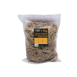 Office Bag of 1kg of Elastic Bands 100mm - High Quality - Color Brown