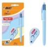 Pacote Pastel Bic 4 Cores com 1 Caneta Esferográfica Retrátil 4 Cores + Corretor de Pastel Tipp-Ex Mini Pocket Mouse 5mmx6m