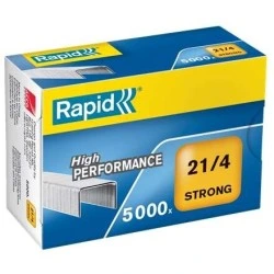 Caixa Rapid de 5000 Agrafos 21/4 - Arame Reforçado Galvanizado - Perna 4mm