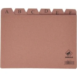 Mariola Indice A-Z Nº5 para Fichero - Medidas 215x160mm - Color Marron