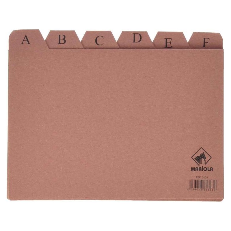 Mariola A-Z Índice Nº5 para Arquivo - Medidas 215x160mm - Cor Castanha