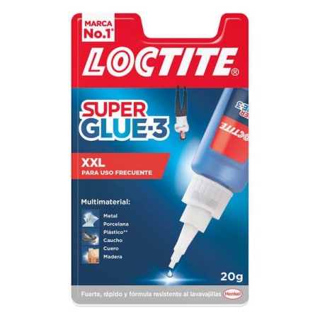 Loctite Superglue-3 XXL 20gr - Adhésif Universel Instantané - Transparent et Séchage Rapide - Résistant à l'Eau et aux