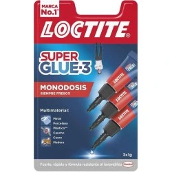 Loctite Pack de 3 Super Glue-3 Mini Trio Original - 1gr - Triple Resistencia - Adhesivo Transparente - Pegado y Fuerza