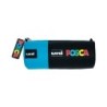 Posca Estuche de Lona 8,5x19,5cm - Ideal para Rotuladores y Utiles Escolares - Cierre de Cremallera - Color Negro/Azul