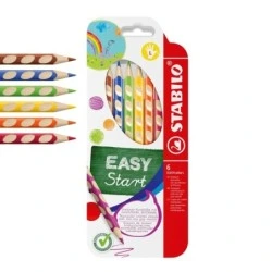 Pacote Stabilo Easycolors com 6 lápis de cor ergonómicos - mina de 4,2 mm - formato triangular - para canhotos - cores