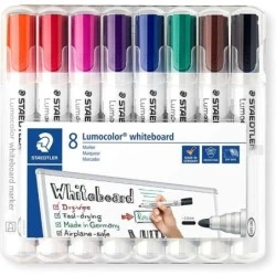 Staedtler Lumocolor 351 Pack de 8 Marcadores para Pizarra Blanca - Secado Rapido - Colores Surtidos