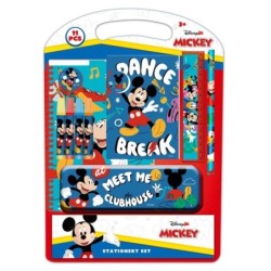 Safta Mickey Mouse Good Day Pack Escolar con Plumier Metalico - Lapiz - 4 Rotuladores - Regla 15cm - Sacapuntas - Goma