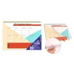Ingraf Weekly Planner A4 - Measurements 29x21cm - Spiral with Polypropylene Cover - 50 Sheets of 80grs