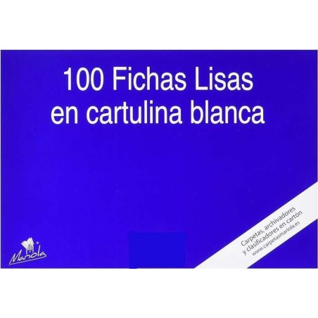 Mariola Pacote de 100 Cartões Lisos nº 5 para Arquivo - Medidas 215x160mm - Cor Branco