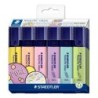 Staedtler Textsurfer Classic 364 Pastel Pacote de 6 Marcadores Fluorescentes - Secagem Rápida - Traço 1 - 5mm Aprox - Cores