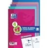Pack Oxford 4+1 Cahiers à Spirale Format Folio Carré 4x4mm - 80 Feuilles - Couverture Souple - Couleurs Tendance Assorties