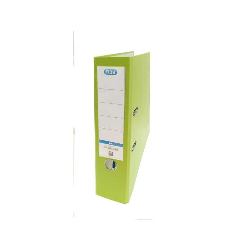 Classeur à levier Elba Rado Top Folio - Dos de 80 mm - Extérieur doublé de plastique - Intérieur en papier - Couleur citron vert