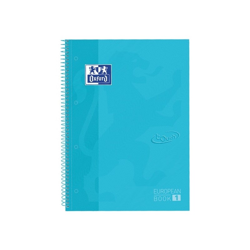 Caderno Oxford School Touch Europeanbook 1 A4+ 80 Folhas Grade 5x5mm - Capa Extra Dura - Cor Azul