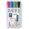 Staedtler Lumocolor 351 Pack of 4 Whiteboard Markers - Quick Dry - Assorted Colors