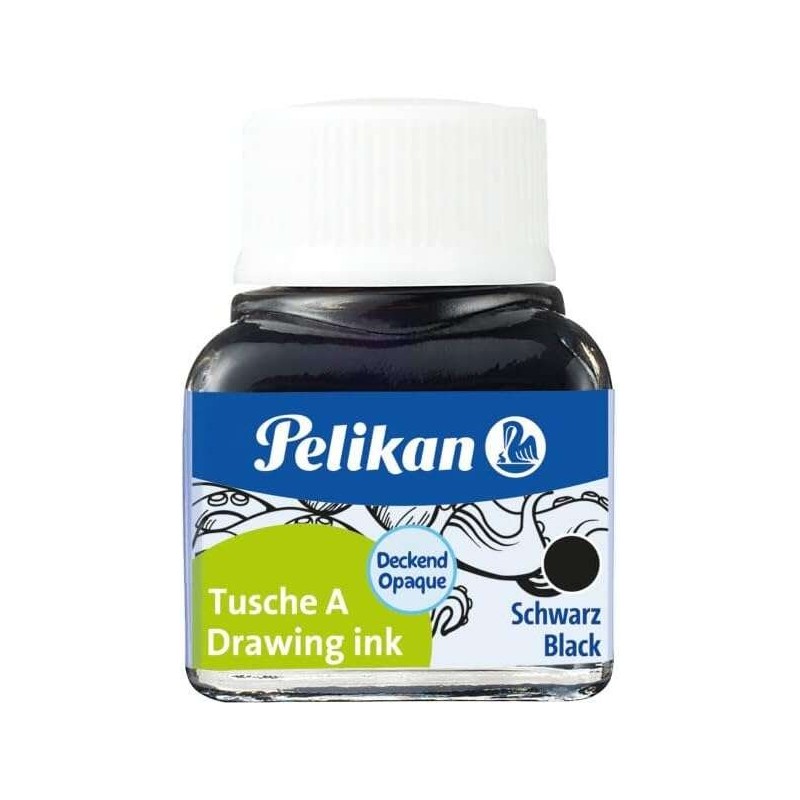 Pelikan 523 N17 Tinta China 10ml - Tinta de Alta Calidad - Resistente al Agua - Ideal para Dibujo y Caligrafia - Color Negro