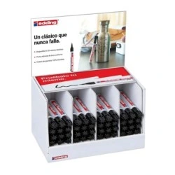 Edding 3000 Display with 48 Permanent Markers - 1,5mm Round Tip - Line between 1,5 and 3mm - Refillable - Quick Dry - Color