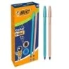 Bic Cristal Glace Pack con 20 Boligrafos de Bola - Cuerpo Opaco en Color Azul Metalizado Mate y Cobre Mate - Punta Redonda de