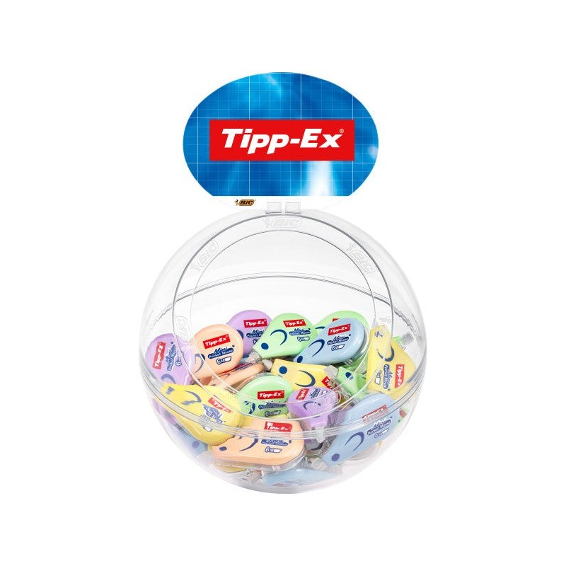 Présentoir pastel Tipp-Ex Mini Pocket Mouse avec 40 rubans correcteurs 5 mm x 6 m - Résistant - Écriture instantanée